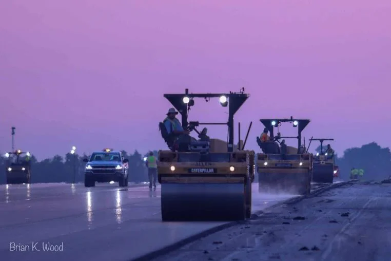 Figure 1. Roller Train Ensuring Compaction on a Runway Project