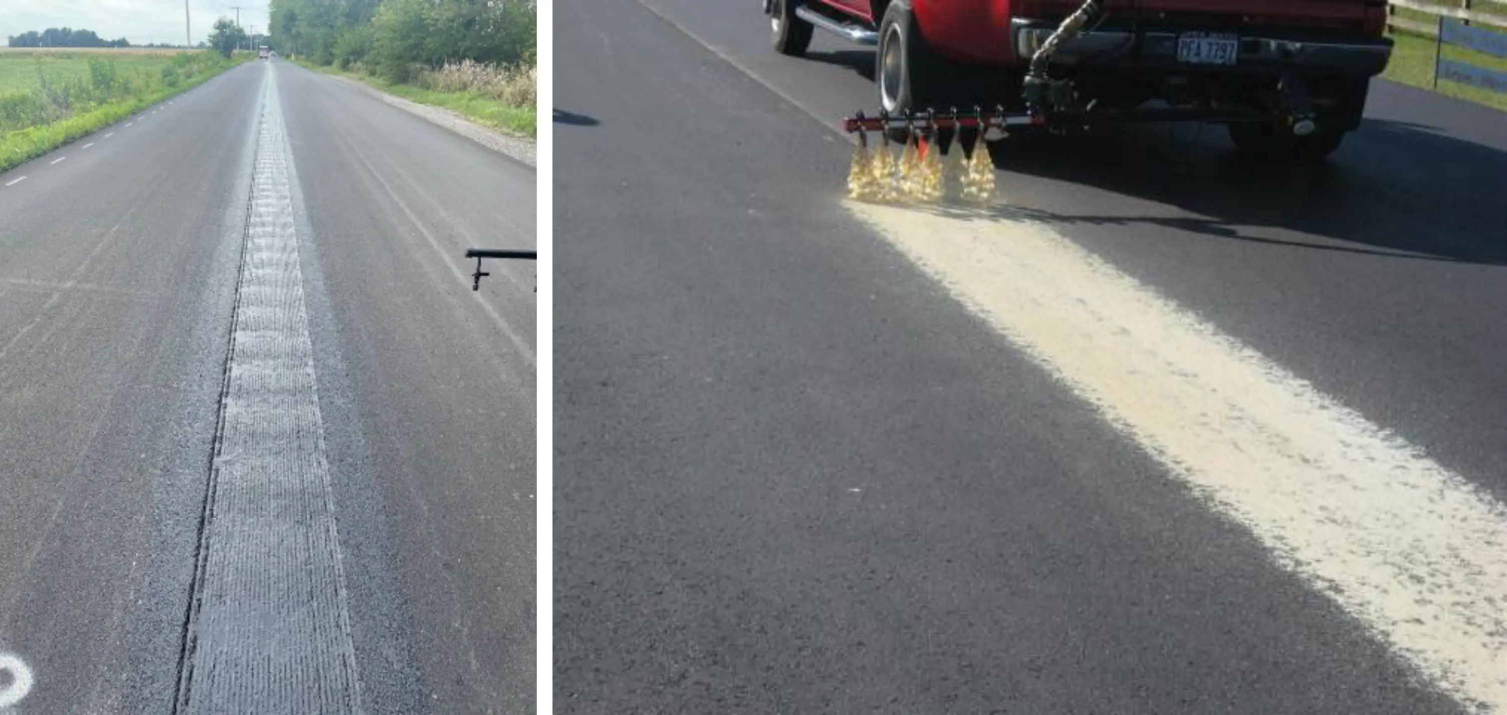 Figure 148. Surface Sealers on LJs: RPE (left) and Rejuvenator VRAM (right)