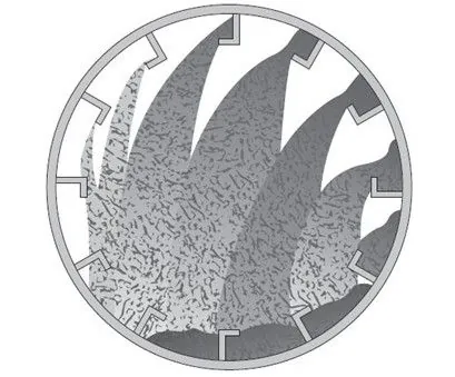 Figure 30. Uniform Veil of Aggregate in Dryer